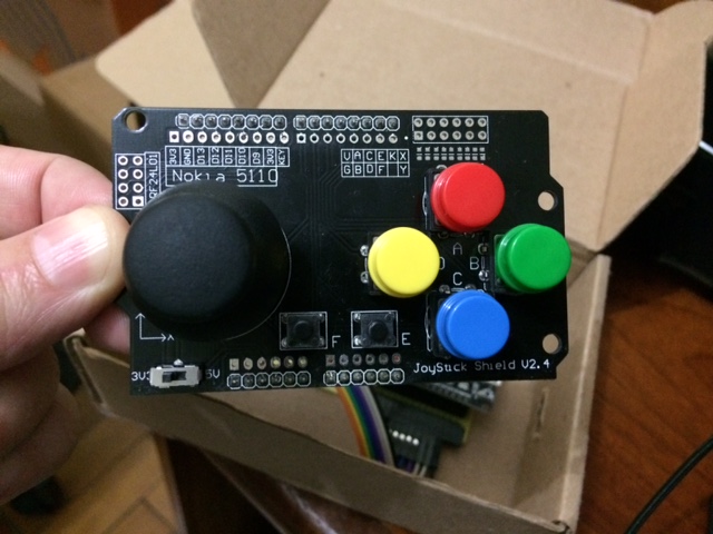 The Arduino joystick shield I'm using
