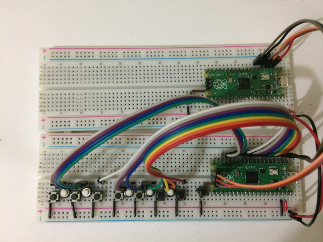 MIDI keyboard device built using a Pico attached to another Pico  acting as a hardware  debugger